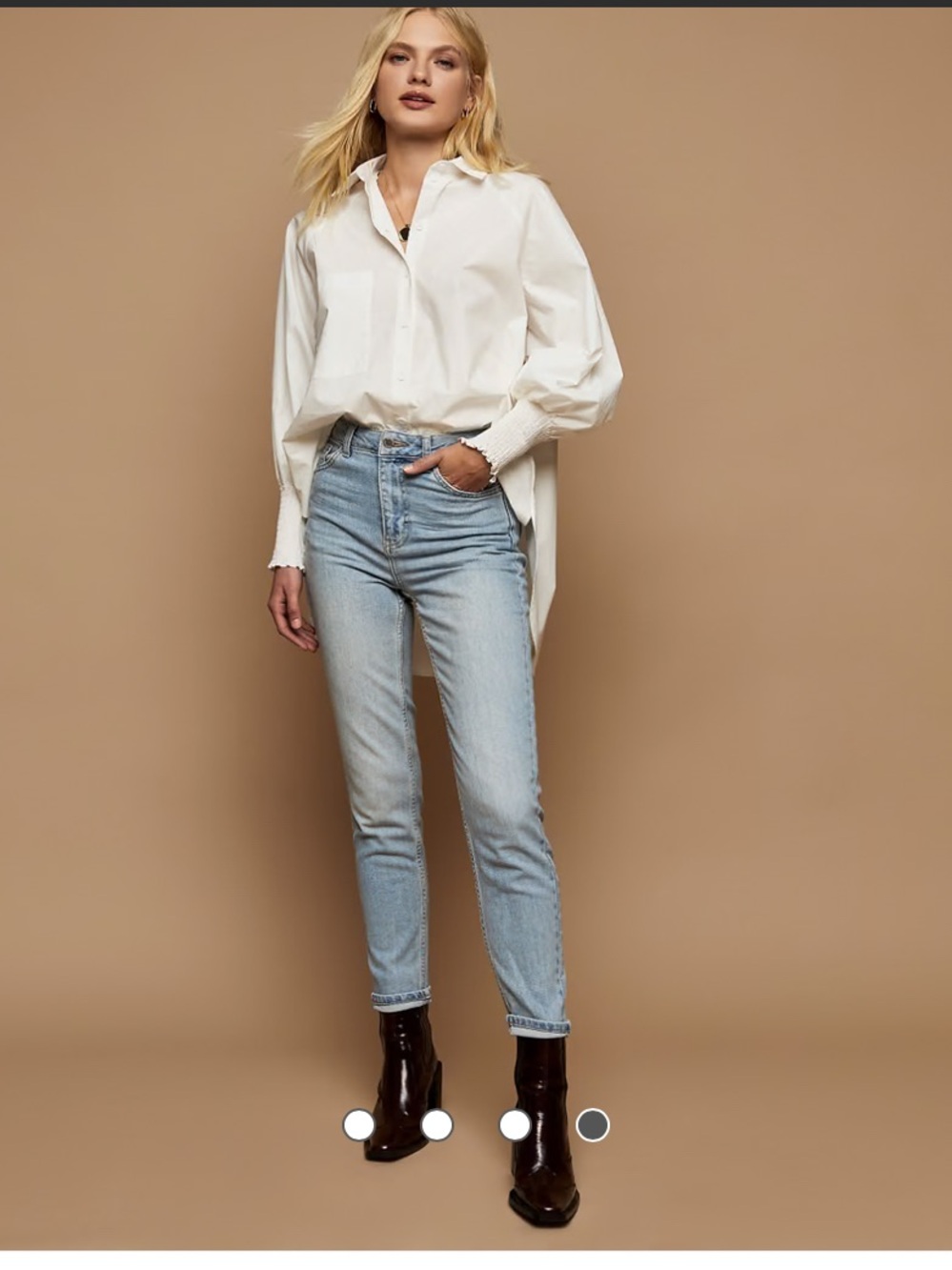 Top Shop High-Rise Premium Mom Jeans - Blue